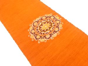 節紬　華紋織り出し　名古屋帯